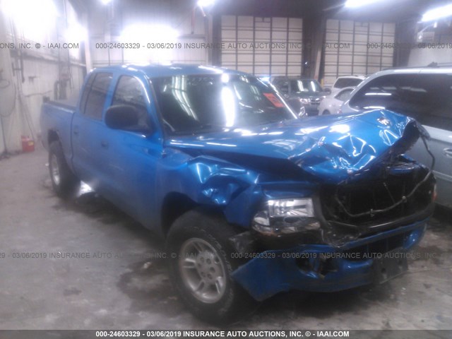 1B7GL2AN6YS673581 - 2000 DODGE DAKOTA QUAD BLUE photo 1