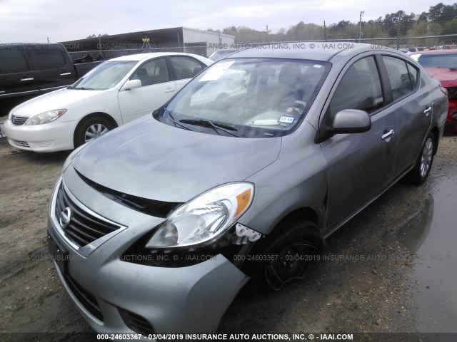 3N1CN7AP9CL893010 - 2012 NISSAN VERSA S/SV/SL SILVER photo 2