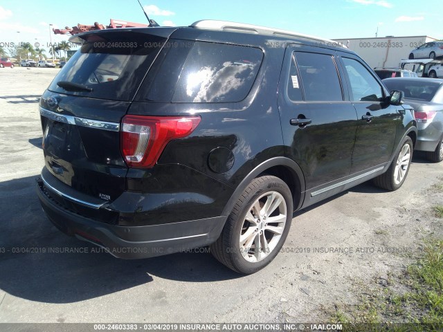 1FM5K7D87JGB85192 - 2018 FORD EXPLORER XLT BLACK photo 4