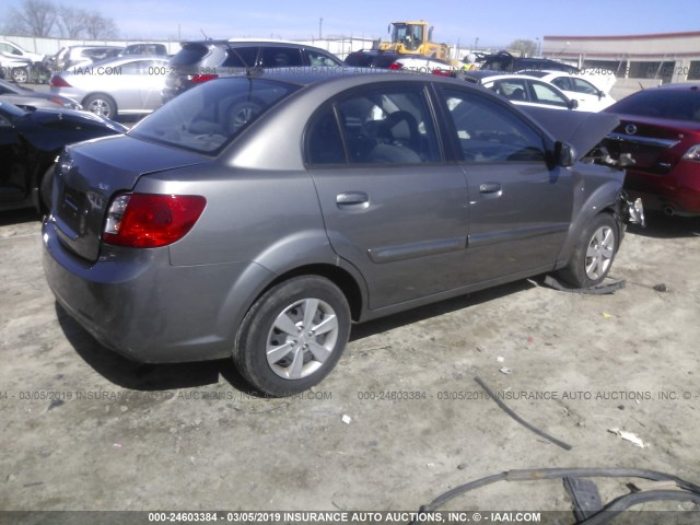 KNADH4A3XB6851696 - 2011 KIA RIO LX/SX GRAY photo 4