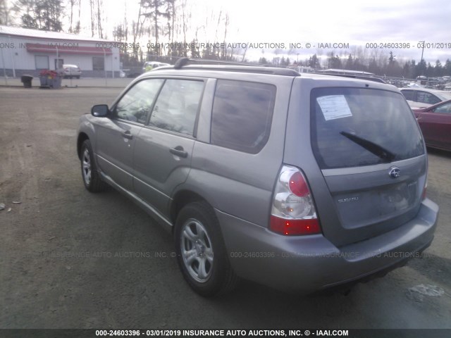 JF1SG63666H744497 - 2006 SUBARU FORESTER 2.5X GRAY photo 3