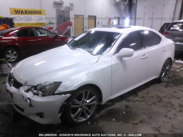 JTHBK262085065631 - 2008 LEXUS IS 250 WHITE photo 2