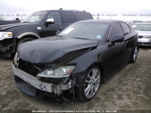 JTHBE262472009036 - 2007 LEXUS IS 350 BLACK photo 2