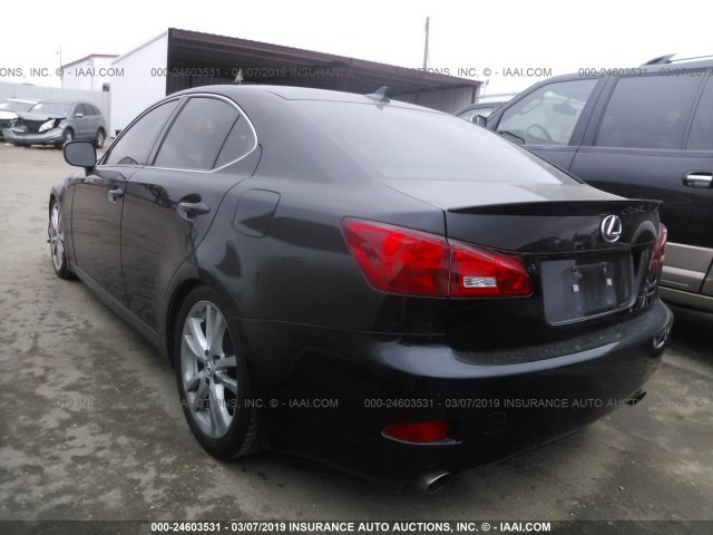 JTHBE262472009036 - 2007 LEXUS IS 350 BLACK photo 3