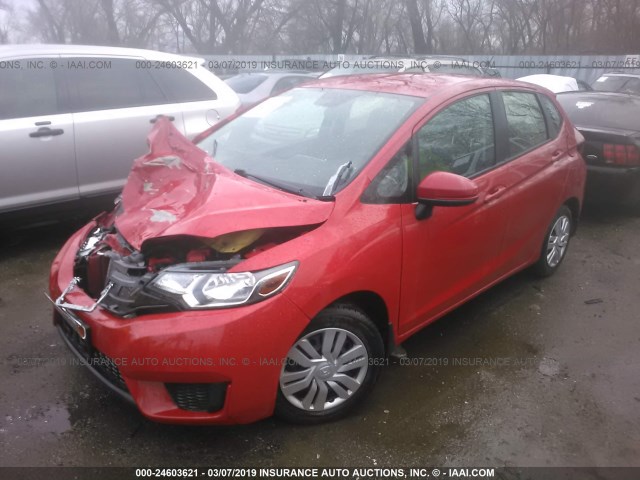 JHMGK5H52GS015019 - 2016 HONDA FIT LX RED photo 2