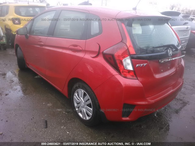 JHMGK5H52GS015019 - 2016 HONDA FIT LX RED photo 3