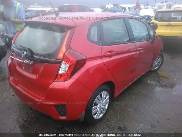 JHMGK5H52GS015019 - 2016 HONDA FIT LX RED photo 4