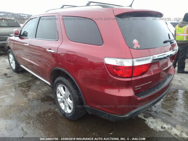 1C4RDJDG0DC666000 - 2013 DODGE DURANGO CREW RED photo 3