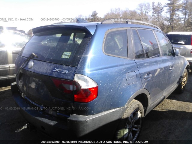 WBXPA93425WD24365 - 2005 BMW X3 3.0I BLUE photo 4