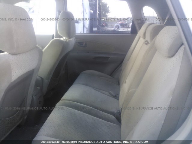 KM8JN72D35U095342 - 2005 HYUNDAI TUCSON GLS/LX WHITE photo 8