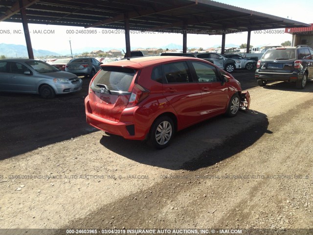 JHMGK5H5XHS016940 - 2017 HONDA FIT LX RED photo 4