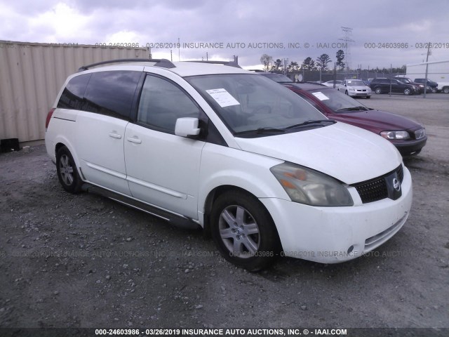 5N1BV28UX4N336966 - 2004 NISSAN QUEST S/SE/SL WHITE photo 1