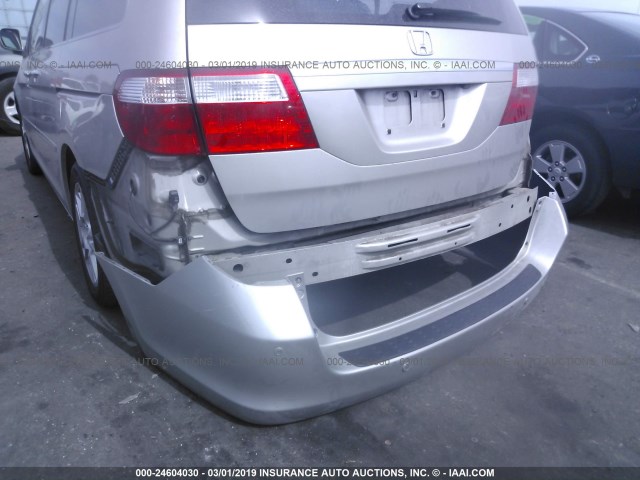 5FNRL38876B109205 - 2006 HONDA ODYSSEY TOURING SILVER photo 6