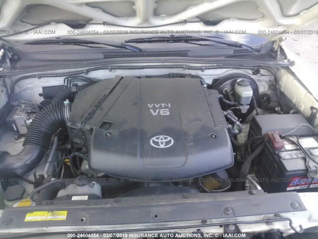 5TEJU62N85Z137683 - 2005 TOYOTA TACOMA DOUBLE CAB PRERUNNER WHITE photo 10