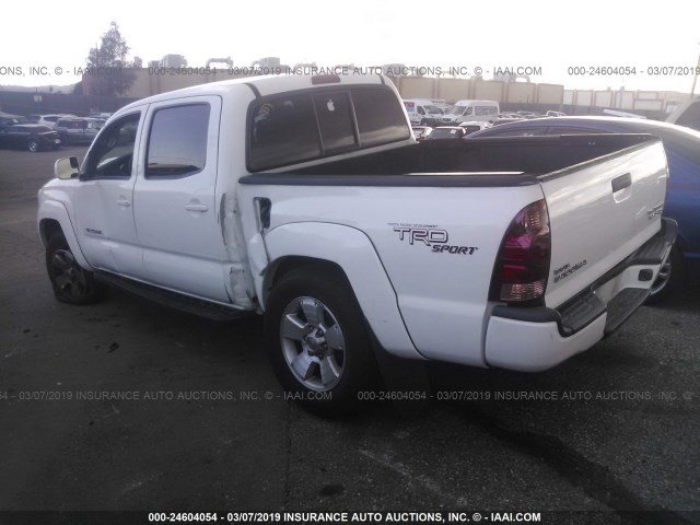 5TEJU62N85Z137683 - 2005 TOYOTA TACOMA DOUBLE CAB PRERUNNER WHITE photo 3