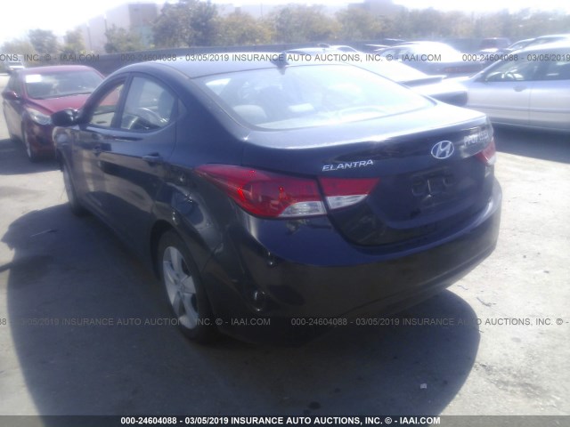 KMHDH4AE3CU188453 - 2012 HYUNDAI ELANTRA GLS/LIMITED BLACK photo 3