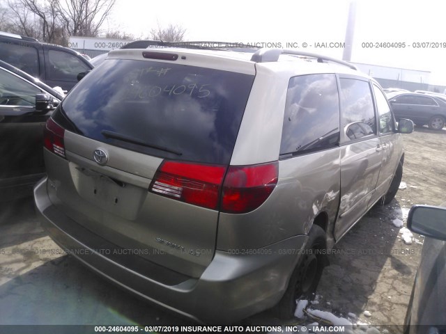 5TDZA23C14S190397 - 2004 TOYOTA SIENNA CE/LE TAN photo 4