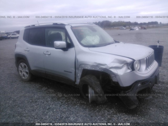 ZACCJADB3HPE54437 - 2017 JEEP RENEGADE LIMITED SILVER photo 1