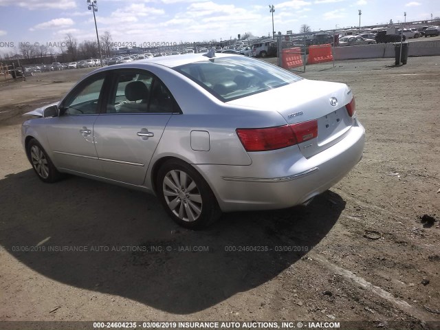 5NPEU46F59H464320 - 2009 HYUNDAI SONATA SE/LIMITED SILVER photo 3