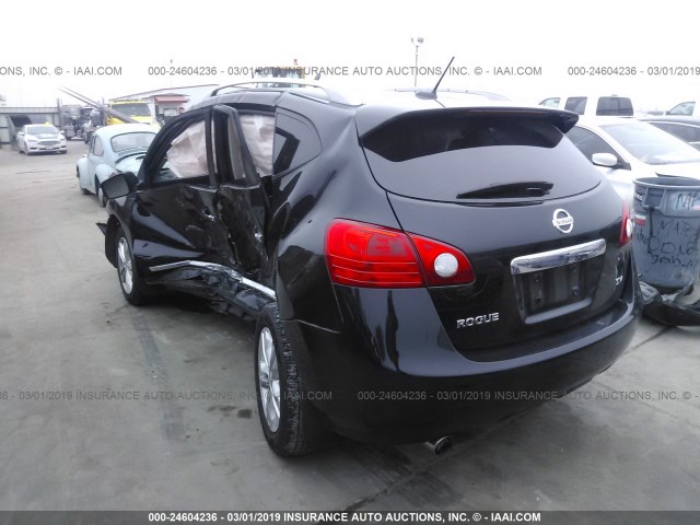 JN8AS5MT7CW301242 - 2012 NISSAN ROGUE S/SV BLACK photo 3