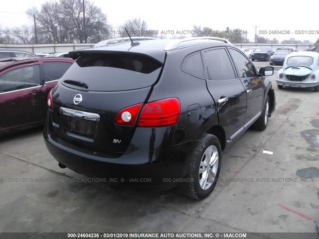 JN8AS5MT7CW301242 - 2012 NISSAN ROGUE S/SV BLACK photo 4