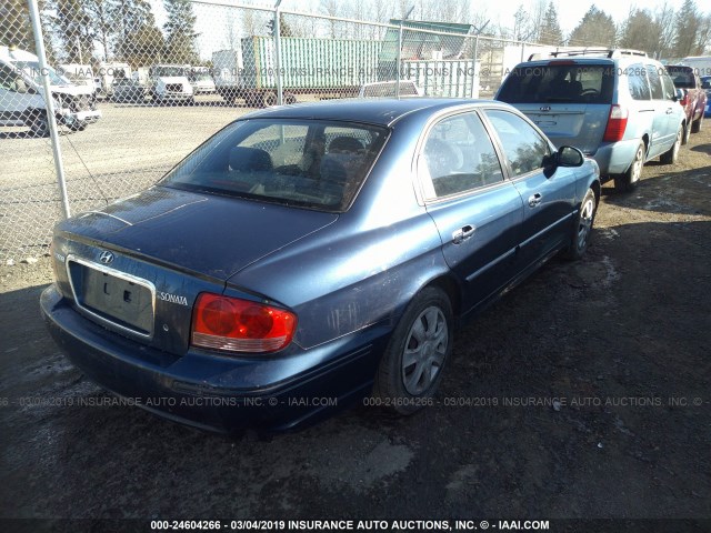 KMHWF25S93A813636 - 2003 HYUNDAI SONATA GL BLUE photo 4