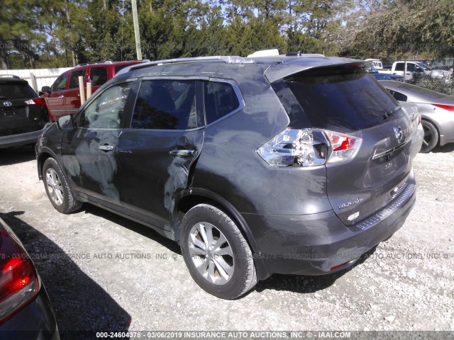 KNMAT2MT9GP604370 - 2016 NISSAN ROGUE S/SL/SV GRAY photo 3