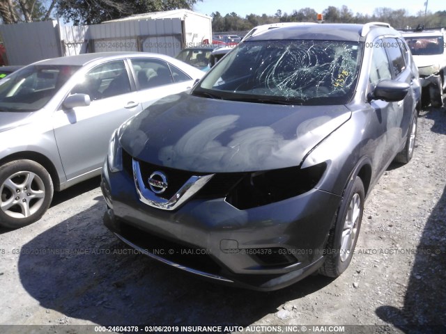 KNMAT2MT9GP604370 - 2016 NISSAN ROGUE S/SL/SV GRAY photo 6