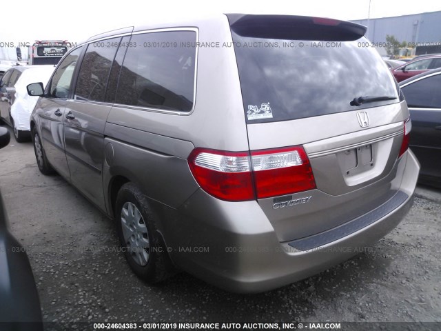 5FNRL38207B104361 - 2007 HONDA ODYSSEY LX Champagne photo 3