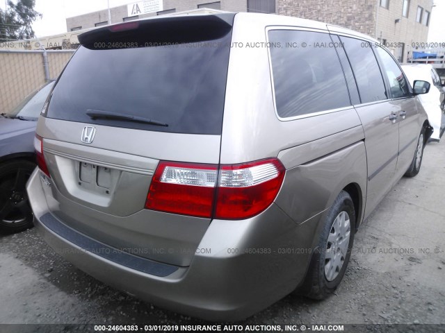 5FNRL38207B104361 - 2007 HONDA ODYSSEY LX Champagne photo 4