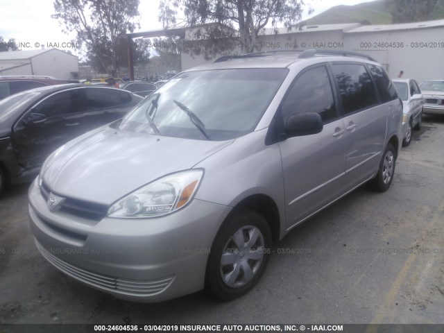 5TDZA23C74S157792 - 2004 TOYOTA SIENNA CE/LE SILVER photo 2