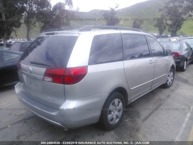 5TDZA23C74S157792 - 2004 TOYOTA SIENNA CE/LE SILVER photo 4