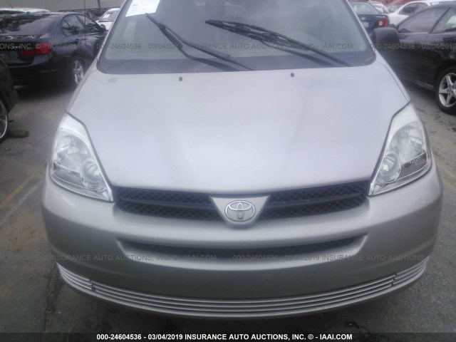 5TDZA23C74S157792 - 2004 TOYOTA SIENNA CE/LE SILVER photo 6