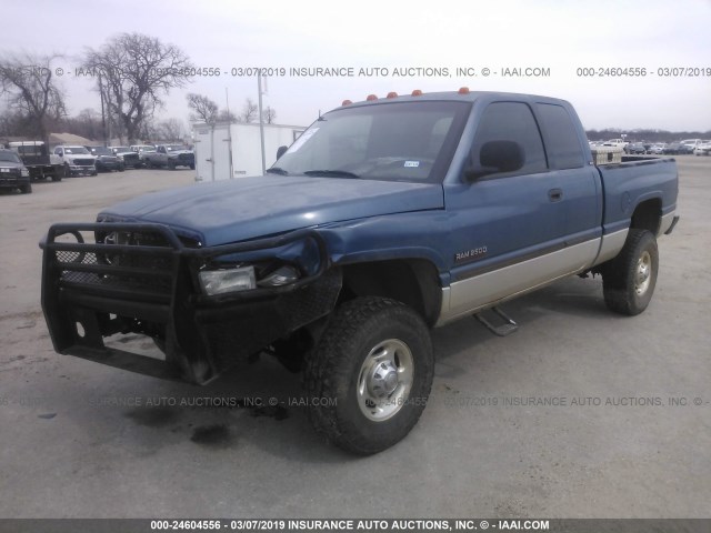 3B7KF23602M270994 - 2002 DODGE RAM 2500 BLUE photo 2