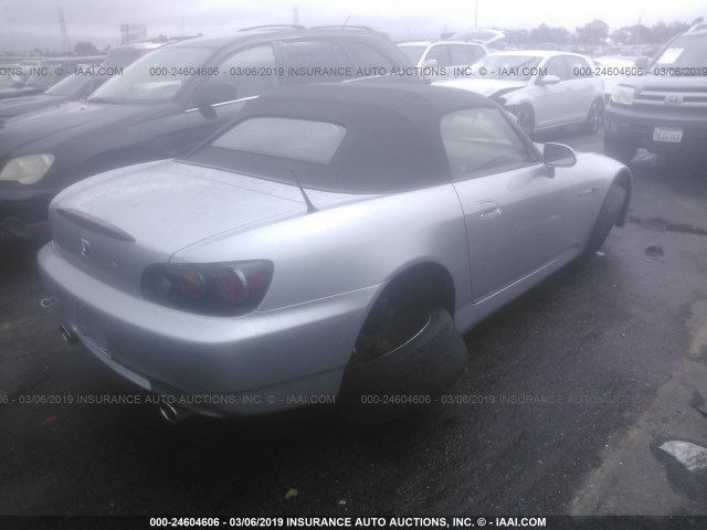 JHMAP21464T002108 - 2004 HONDA S2000 SILVER photo 4