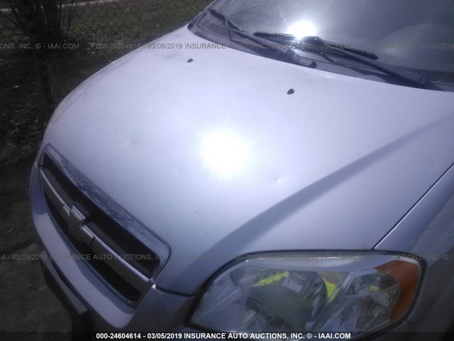 KL1TD5DE3AB115077 - 2010 CHEVROLET AVEO LS/LT SILVER photo 6