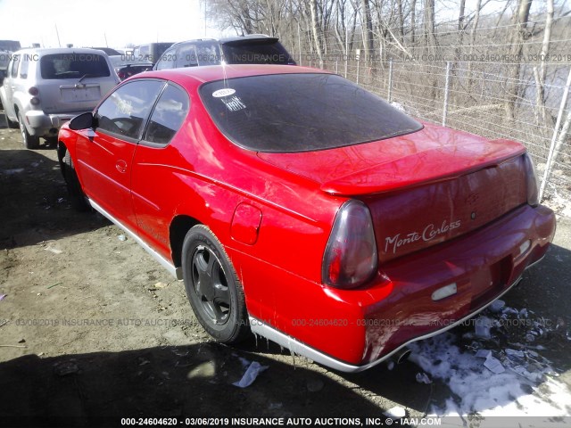 2G1WX15KX29233178 - 2002 CHEVROLET MONTE CARLO SS წითელი ფოტო 3