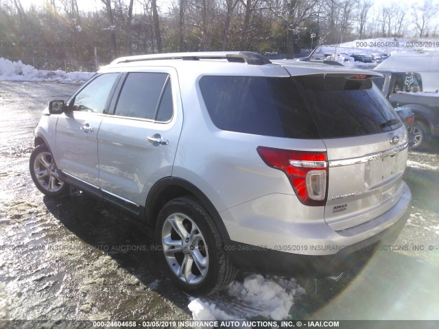 1FM5K8F89FGA04037 - 2015 FORD EXPLORER LIMITED SILVER photo 3