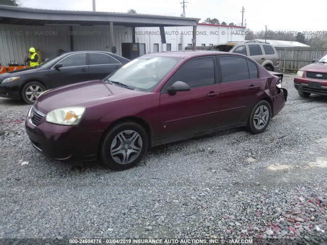 1G1ZS58N27F213191 - 2007 CHEVROLET MALIBU LS BURGUNDY photo 2