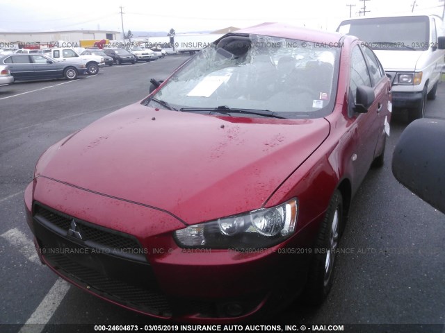 JA3AU16U39U005156 - 2009 MITSUBISHI LANCER DE RED photo 2