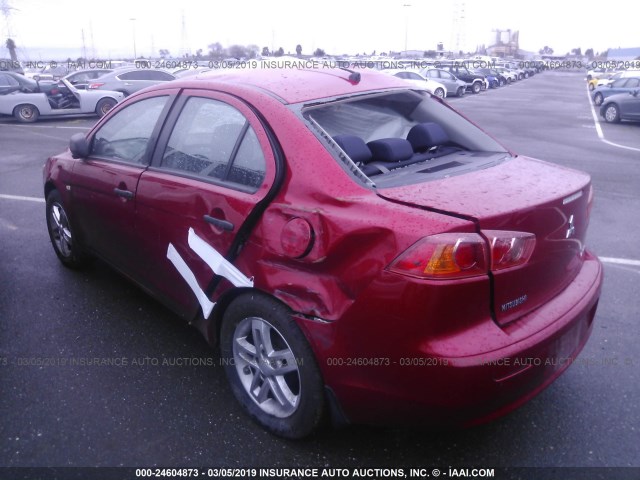 JA3AU16U39U005156 - 2009 MITSUBISHI LANCER DE RED photo 3