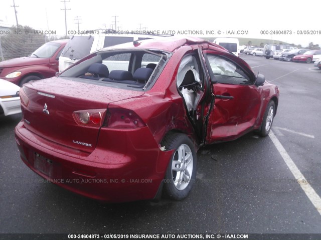 JA3AU16U39U005156 - 2009 MITSUBISHI LANCER DE RED photo 4