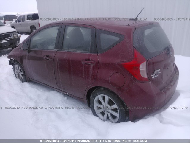 3N1CE2CPXEL398785 - 2014 NISSAN VERSA NOTE S/S PLUS/SV/SL RED photo 3