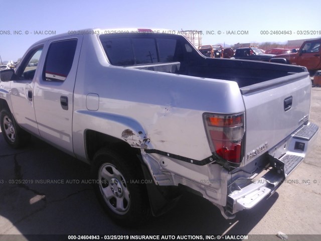 2HJYK16287H501909 - 2007 HONDA RIDGELINE RT SILVER photo 6