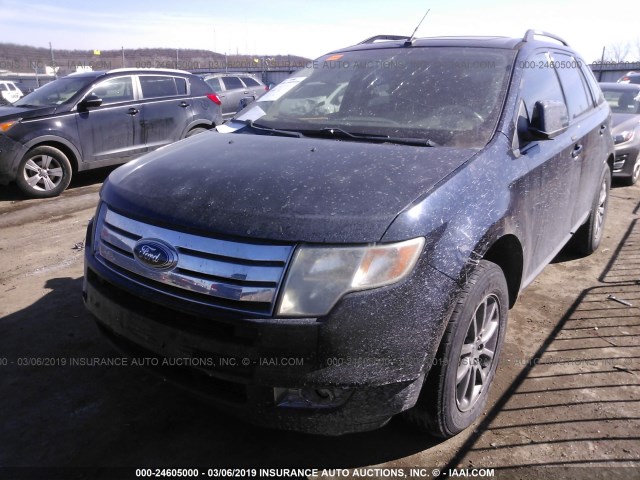 2FMDK38C58BA67887 - 2008 FORD EDGE SEL BLACK photo 2