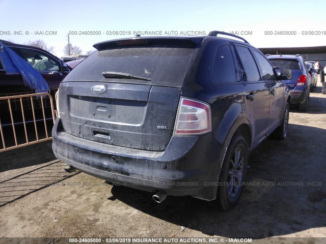 2FMDK38C58BA67887 - 2008 FORD EDGE SEL BLACK photo 4