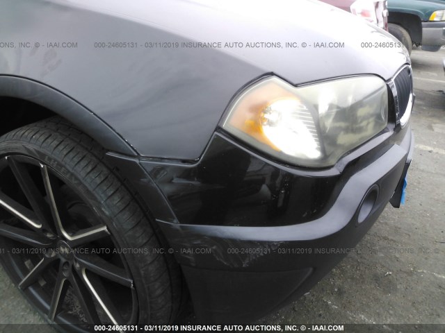 WBXPA73435WC49969 - 2005 BMW X3 2.5I BLACK photo 6