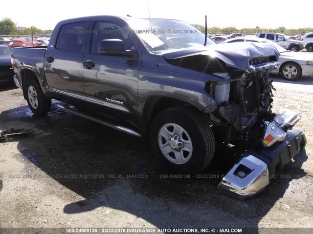 5TFEM5F1XEX075343 - 2014 TOYOTA TUNDRA CREWMAX SR5 GRAY photo 1