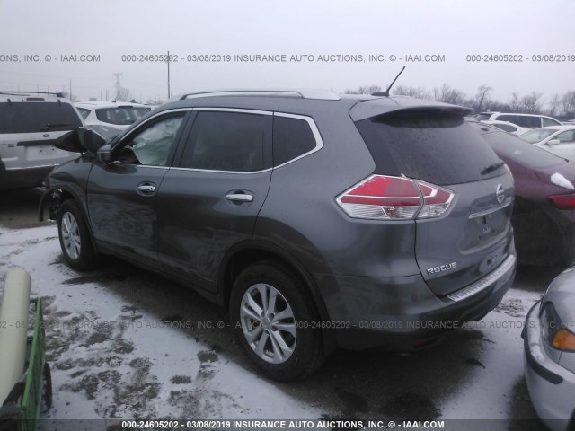 KNMAT2MV0FP567337 - 2015 NISSAN ROGUE S/SL/SV SILVER photo 3