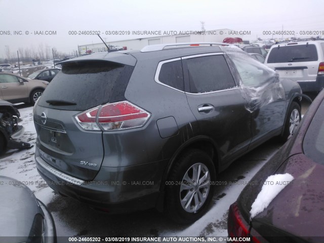 KNMAT2MV0FP567337 - 2015 NISSAN ROGUE S/SL/SV SILVER photo 4